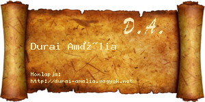 Durai Amália névjegykártya